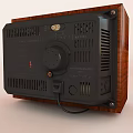 Vintage Wooden Cased Television Set With Knobs 3d model