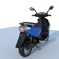 Sleek Modern Blue Scooter With Black Seat Mirrors And Silver Wheels