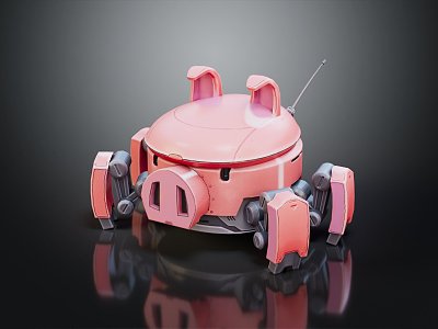 Modern Robot Piggy Robot Machine Pig model