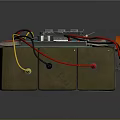 Homemade Explosive Weapon With Wooden Case Circuit Board Colored Wires And Indicator Light
