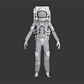 A Man Standing In White Spacesuit With Backpack And Helmet On Dark Background