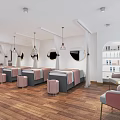 Relaxing SPA Sauna Interior With Massage Beds Soft Decor And Wooden Flooring
