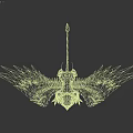Majestic Game and Movie Character Eagle Headed Lion Bodied With Black White Feathers Spread Wings