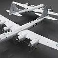 Twin Vintage Military Bomber Aircraft With Propeller Engines And Star Insignia