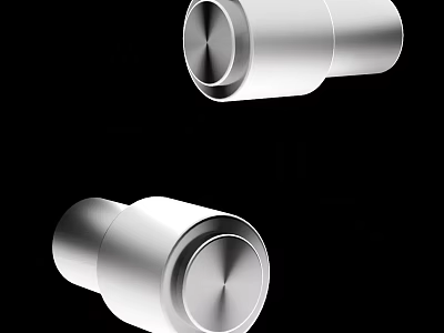 Modern Silver Metal Door Handle With Sleek Cylindrical Design And Shiny Smooth Surface 3d model