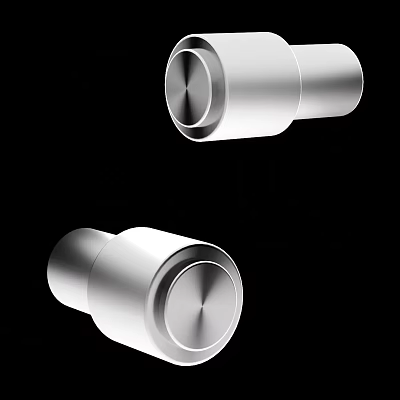 Modern Silver Metal Door Handle With Sleek Cylindrical Design And Shiny Smooth Surface 3d model