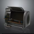 Vintage Mailbox Station With Hello Sign Small Blackboard Wooden Shelf And Cups