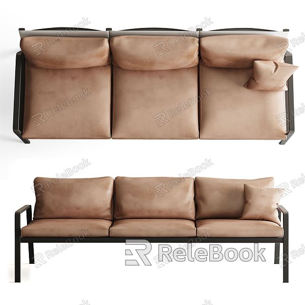 Modern three-seat sofa multiplayer sofa model