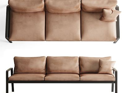 Modern three-seat sofa multiplayer sofa model