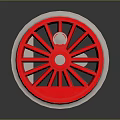 Red Wheel Fitness Equipment With Metal Shaft Silver Frame And Radial Design