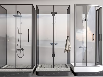 Modern Bathroom Shower Partition Glass Partition Shower 3d model