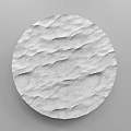 Modern Round White Wall Decor With Wavy Textured Surface For Interior Design 3d model