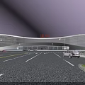 Aerial View Planning of Modern Airport With Terminal Building And Airplanes On Tarmac