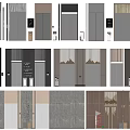 Modern Elevator Facade Designs With Various Styles And Decorative Elements 3d model