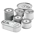 Various Canned Food Products From Different Brands In Metal Containers