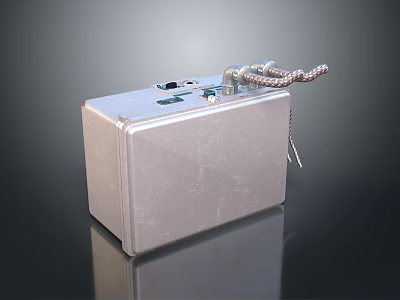 Silver Square Portable Lifestyle Product Featuring Functional Cord And Compact Design For Daily Use 3d model