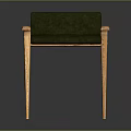 Modern Accent Chair With Green Upholstered Seat Wooden Armrests And Tapered Legs Design