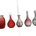 Ceramic Vases With Various Designs And Colorful Glazed Finishes On White Background With Reflections