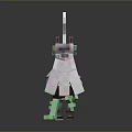 Pixel Style Mythical Creature Game Character With Colorful Blocks And Standing Pose
