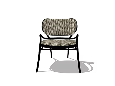 Minimalist Leisure Chair With Mesh Back And Black Metal Frame Design 3d model