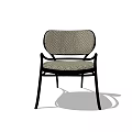 Minimalist Leisure Chair With Mesh Back And Black Metal Frame Design