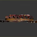 Delicious Homemade Fruit Tart with Fresh Strawberries and Figs on White Plate with Gold Pattern
