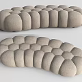 Modern Sofa Stool Cushion Bed End Stool Lazy Sofa 3d model