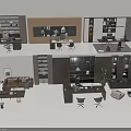 Modern Open Office Interior With Desks Sofa Lounge Bookshelves And Green Plants