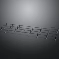 Metallic Grid Structure With Multiple Frames Arranged On Dark Background