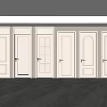 Modern Interior Hinged Doors In Light Beige With Glass And Paneled Details