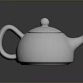 Silver Metallic Textured Teapot with Handle Spout and Lid for Home Use