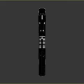 Modern Tactical Weapon With Scope Red Light Indicator Black Metal Body And Grip