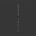Futuristic Sniper Rifle With Red Dot Scope And Metallic Design Features