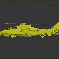 Modern Green Helicopter 3D Model With Large Rotors Cockpit And Mechanical Structure