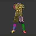 Dark Sports Uniform Set With Gold UNO BOSS Lettering Number 16 Shorts And Socks