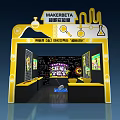 MAKERETA Smart Lab Exhibition Booth With Interactive Screens And Lab Elements 3d model