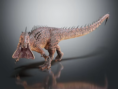 Realistic Reptile 3D Model Standing With Open Mouth Sharp Teeth And Spiked Back 3d model Realistic Reptile 3D Model Standing With Open Mouth Sharp Teeth And Spiked Back 3d model