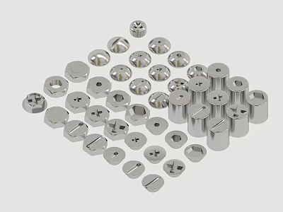 Screw Cap Screw Nut Hex Nut Hardware Hammer Tool Nail 3d model