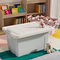 White Storage Box With Lid Organizing Toys In Kids Room Pink Basket