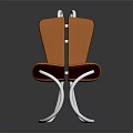 Modern Unique Single Chair With Orange Seat Maroon Backrest And Curved Metal Legs