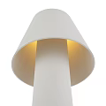 Sleek Modern Outdoor Light with Tall Black Cylindrical Pole and Conical Shade for Garden Pathway