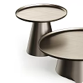 Modern Metal Round Accent Tables Set of Three with Conical Bases and Sleek Design