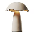 Minimalist Modern Beige Mushroom Shaped Ceramic Table Lamp With Sleek Design 3d model