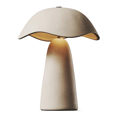 Minimalist Modern Beige Mushroom Shaped Ceramic Table Lamp With Sleek Design 3d model