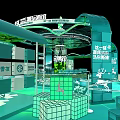 Digital Twin Smart City 3D Model Circular Structure With IoT Data Center Green Tech Elements