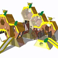 Playful Bee Themed Honeycomb Shaped Feature Wall With Slide For Kids Playground
