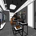Men's Clothing Store Interior With Suits Shirts Shoes And Mannequin