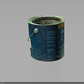 Blue Labeled Drum With Green Substance Inside And Printed Instructions On Surface