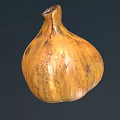 Garlic Shaped Wooden Decorative Carving With Natural Texture And Brown Spots