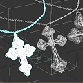 Cross Pendant Pendant Necklace Jewelry 3d model